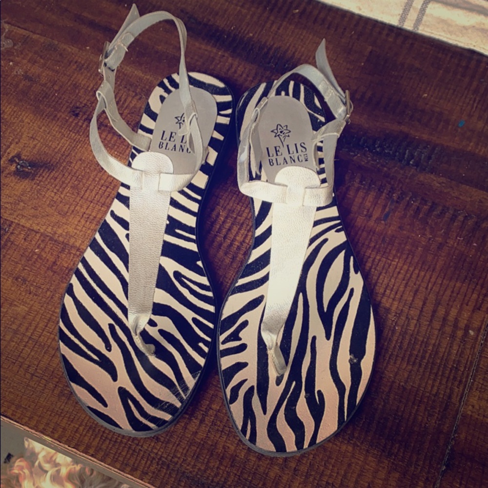 Le Les Blanc silver sandals size 7